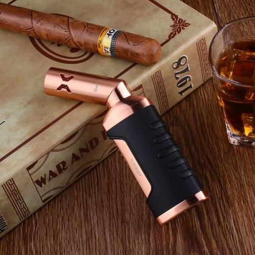 Jobon New Quadruple Torch Lighter Outdoor Windproof Welded Cigar Tube Turbo Airbrush Grill Kitchen Jet Lighter Cigarette Gadget