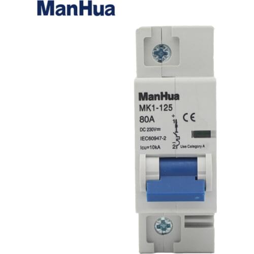 ManHua Single Phase DC 230V MK1-125 80A Circuit Breaker Voltage Protector Relay Miniature Circuit Breaker