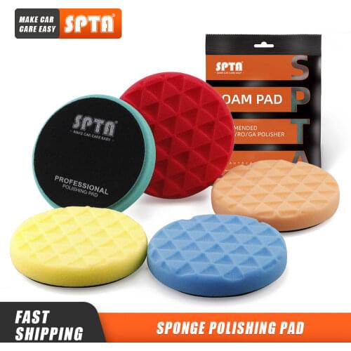 Bulk Sales) SPTA 3"(80mm)/5"(125mm)/6"(150mm) Car Spong Buffing Polishing Pads & Buffing Pads For DA/RO/GA Car Buffer Polisher