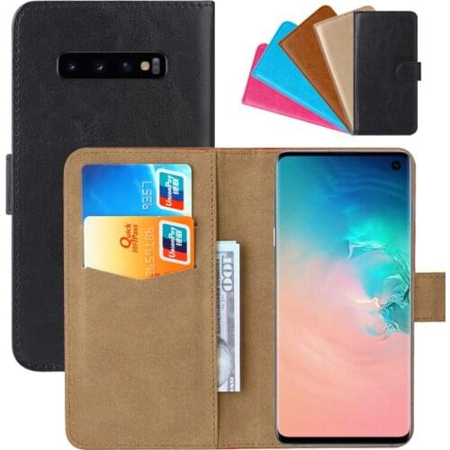 Luxury Wallet Case For Samsung Galaxy S10 Exynos 9820 Snapdragon 855 PU Leather Retro Flip Cover Magnetic Fashion Cases Strap