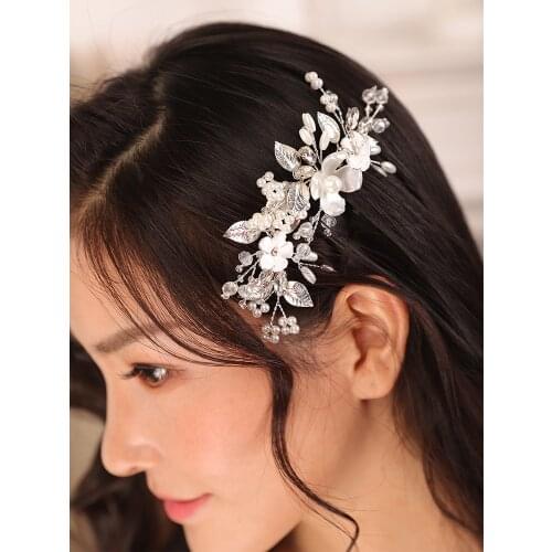 Silver Two Hair pins set Flower Hair Accessories Bridal Hairstyles Jewellery Bride hair Clip wedding accessories decoration