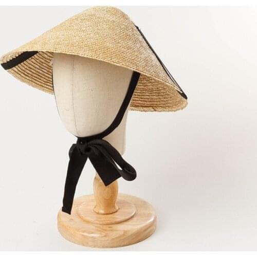 New style straw hat with big brim straw hat outdoor travel shade sun protection concave shape straw hat