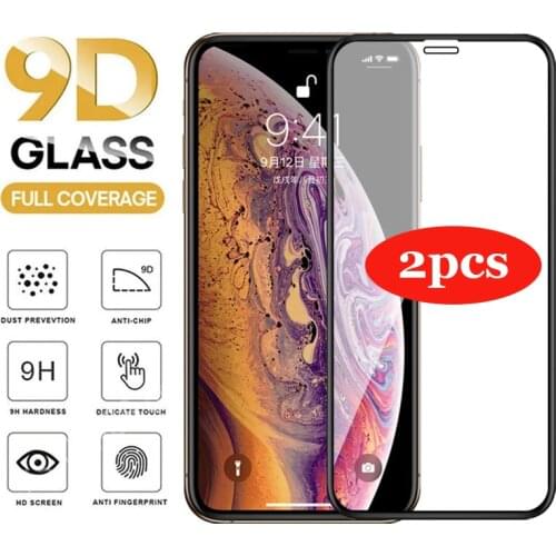 2PCS full cover Glass For iPhone 6 7 8 plus XR X XS iPhone 11 12 Pro Max glass film Screen Protector Tempered Glass