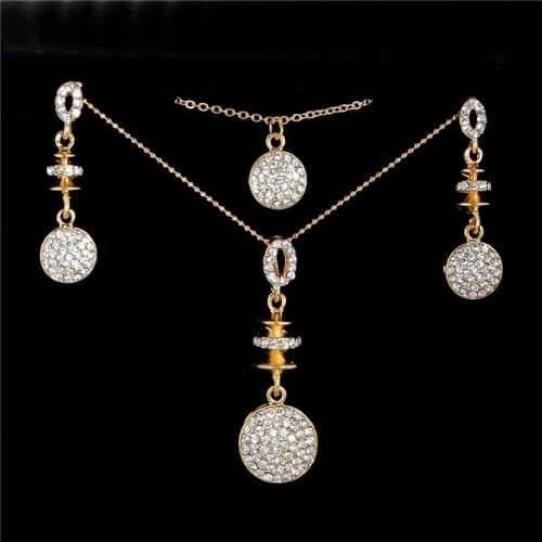 High quality Imitation Pearl Jewelry Sets For Women Pearl Austria Crystal Rhinestone Earrings Multilayer Necklace Pearl Jewelry