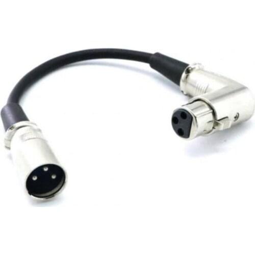 1.5 ft 3 Pin XLR Straight Male to Right Angle XLR Female Balanced Audio Int