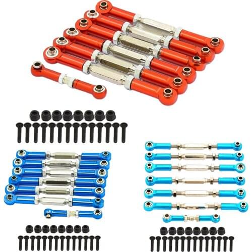 6Pcs RC Car Upgrade Replacement Part Metal Tie Rods Adjustable for TRXAS SLASH 2WD Remote Control Car Accessories