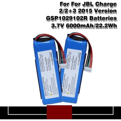 6000mah GSP1029102R Battery For JBL Charge 2 Plus,Charge 2+,charge 3 2015 Version GSP1029102R P763098 Batteries