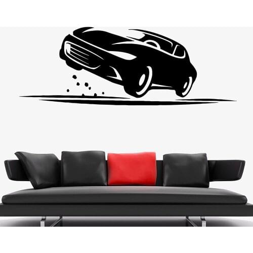 Car Race Wall Decal For Office Speed Track Garage Decor Vinyl Wall Sticker Decor Classroom Man Cave Wall Decals Art Murals W857