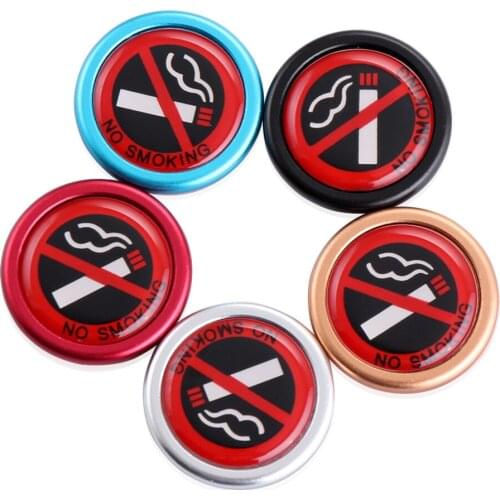 Car Aluminum Alloy NO SMOKING Sign Tips Warning Logo Stickers For Hyundai TUCSON I30 IX35 Elantra Accent Solaris Verna Sonata