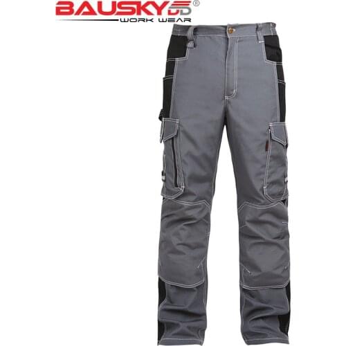 Bauskydd Construction Work Pants Men Hi Vis Workwear Cargo Pants Man Multi Pocket Trousers Safari Style Free Shipping