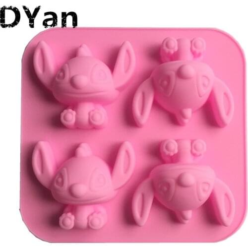 DIY 4 Even Cartoon Stitch Stitch Star Baby Silicone Cake Mold Chocolate Handmade Soap Mold A1053