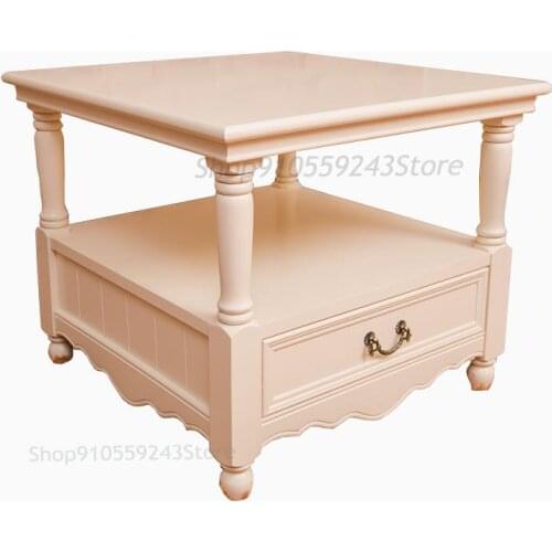 European-style Korean Sofa Side A Few Corners A Telephone Table Coffee Table Living Room Balcony Stylish Simple Square Drawer Co