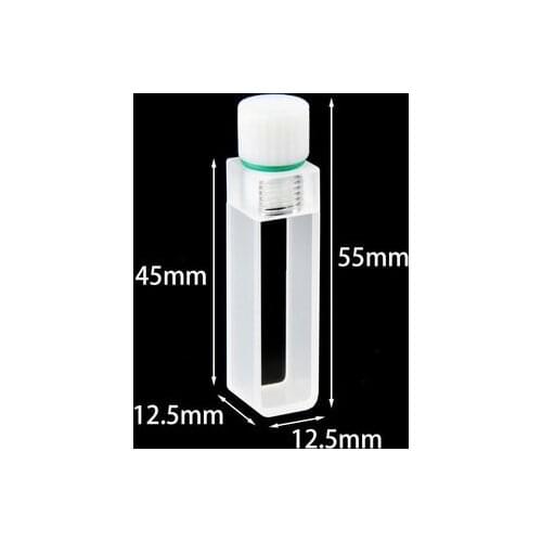 Quartz thread airtight cuvette with plug screw port/good airtightness/optical path 10mm/two-way light/screw cap