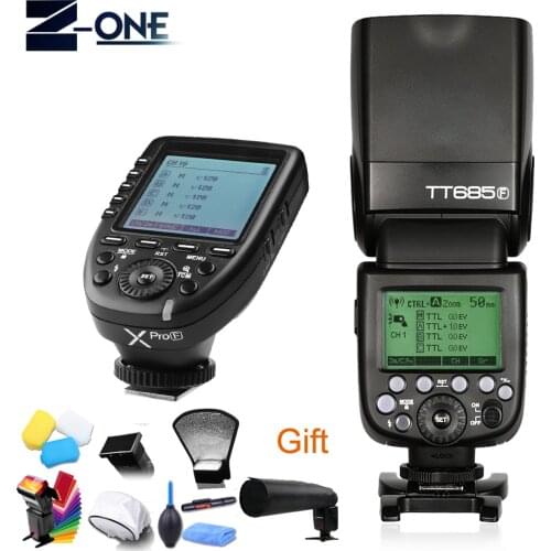Godox TT685F TTL 2.4G GN60 High-Speed Sync 1/8000S Flash Speedlite light+Godox Xpro-F Wireless Trigger Transmitter for Fujifilm