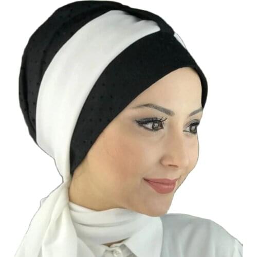 Islamic Fashion Muslim Hijab Hijab Trend Hijab Scarf Bone Ready Shawl Scarf Buckle Hat Black White Biritli Scarf Bone