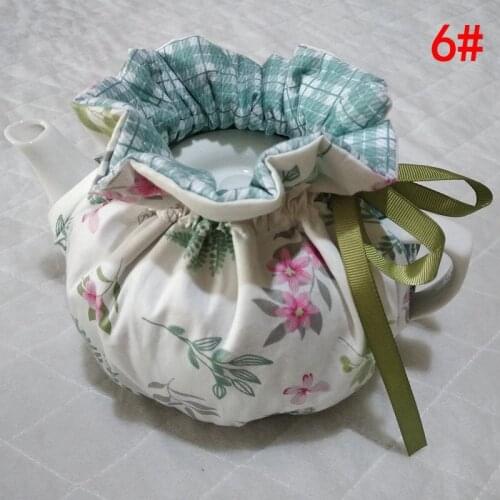 Korean White Floral Pastoral Style Home Teapot Keep Warm Insulation Cover Cotton Quilted Teapot Dust-proof Cover