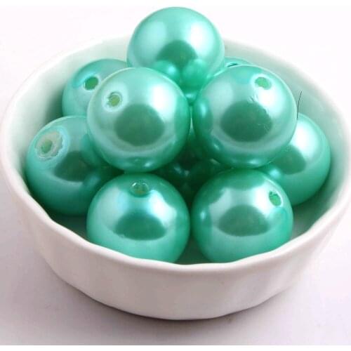 Kwoi vita Free shipping Chunky Fashion 20mm A69 mint color acrylic 100pcs a lot Imitation Pearl beads for kids Beaded Jewelry