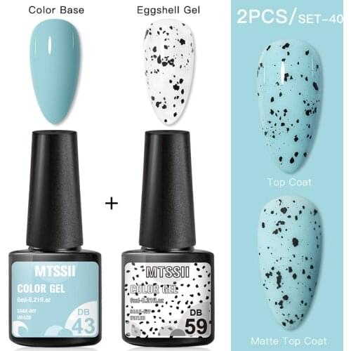 Mtssii 6ml Gel Nail Polish Set Quail Egg Effect Varnishes For Nails Art Eggshell Hybrid Design Base Top Coat For Gel Polish Kit