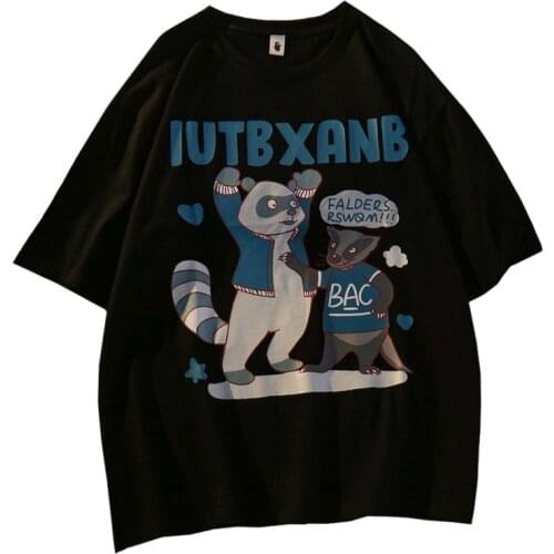 Summer Cotton Casual Female Fun Cartoon Print Letter Women T Shirt Girl Tees Comicstwo Honey Badgers Who Surrendered Tops Female