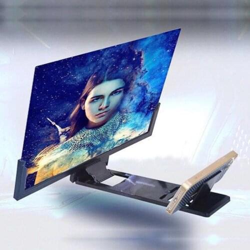 LumiParty 14 Inch Mobile Phone Video 3D Screen Magnifier Amplifier Folding Enlarged Expander Desktop Wood Bracket