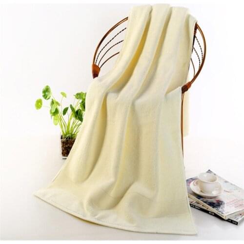 Pure Cotton Beach Towel Terry Bath Towel for Bathroom 1 Piece 70*140cm Thick Luxury Solid SPA Bathroom Adult Bath Towel