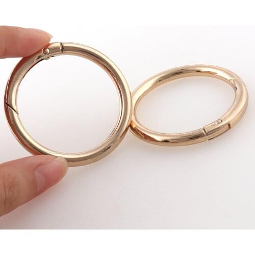 Metal Round Carabiner Snap Clip Trigger Gold Color Inner 1''1/2 Spring Gate O Ring Openable Keyring DIY Accessorie