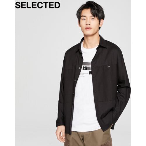 SELECTED Mens New Style 100% Cotton Fashion Casual Long-Sleeves Shirt S|420405006