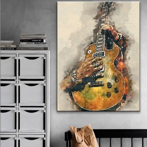 Wall Art Posters Canvas Prints Rock Guitar Canvas Painting Tableau Mural Poster Decorative Nordic Style Canvas Art