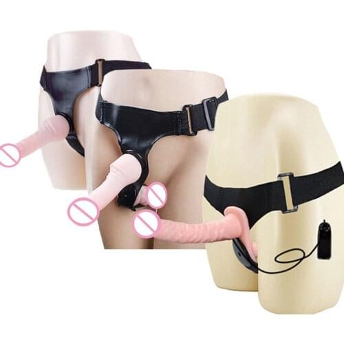 New Product Sex Toy Double Gun Double Head Flesh-colored Dress Pants Solid Leather Pants Sisters Duo Adult Toys