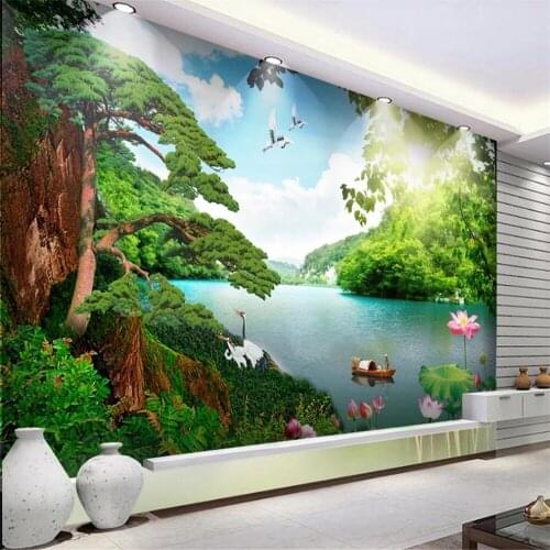 3d landscape wallpaper waterfall wallpapers Landscape TV background wall modern wallpaper for living room