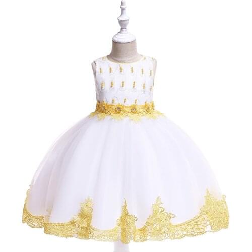 Flower girl wedding dress for Kids embroidery Baby Girl Dress 4-10 Years Girls Birthday Dresses Vestido party princess dress