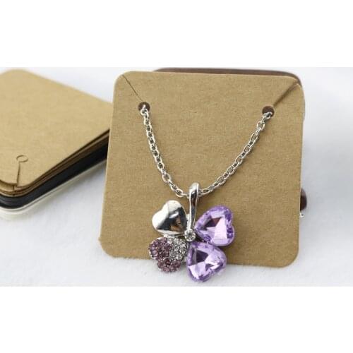 Thick Kraft Paper 200pcs /lot 5x5cm Necklace Jewelry Display Card Brown/Black/White Jewelry Price Tags Custom Logo Extra