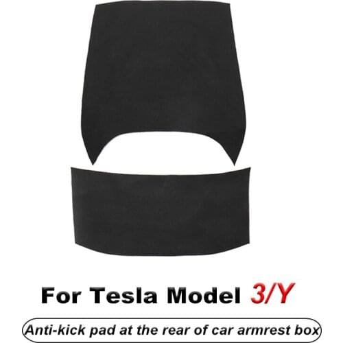 Leather Kick Pad Dirty And Scratch-Resistant Rear Of The Armrest Box For Tesla Model 3 2017-2021 Model Y Car Accessories Parts
