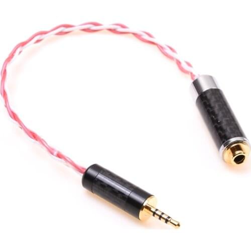 2.5mm Male to 3.5mm Female Trrs Balanced Audio Adapter Silver Plated Cable Compatible for Astell&Kern AK240 AK380 FIIO