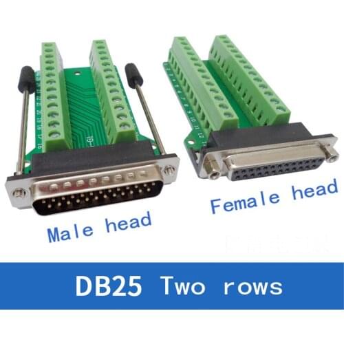 DB25 plug free solder male female 25 pin parallel port DR25 terminal board terminal block