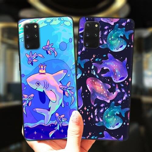 Crown Cosmic Whale Shark Animal Phone Case For Samsung Galaxy S20 FE S21 Ultra S10 Lite S9 S8 Plus S7 Edge S10E Silicone Cover