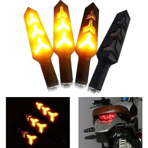 Flowing Water LED Turn Signal Indicator Flashing Light for Universal Kawasaki Z900 Z800 Zx6R Etc
