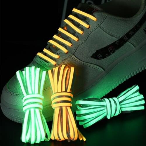 1 Pair Luminous Shoe Laces Semicircle Sneakers Shoelaces Young Men And Women Night run Concert Fluorescent Shoelace YG-5