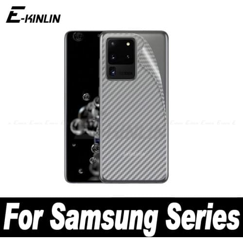 Carbon Fiber Back Cover Film For Samsung Galaxy S21 S20 FE Ultra S10 5G Plus Note 20 10 Lite 9 Rear Screen Protector Not Glass