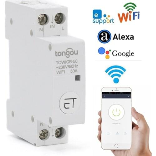EWelink Smart interruptor WIFI 1P Circuit Breaker switch Voltage relay 230V Wireless Switch work with Alexa Google Home