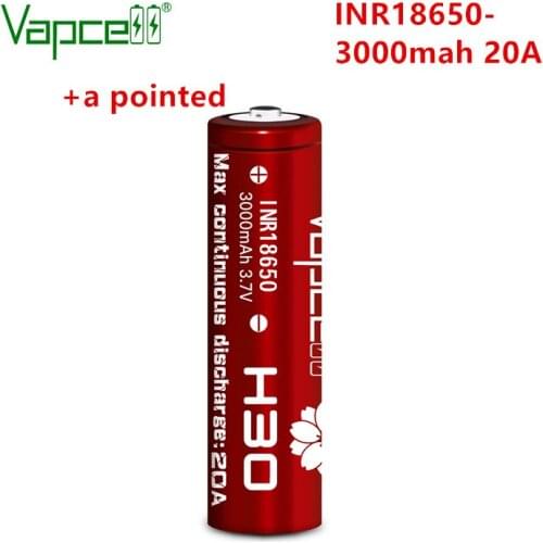 Vapcell Original H30 INR 18650 3000mah 20A Rewrap HG2L 3.7V Li Ion Battery Rechargeable Button Top Batteries For Flashlight