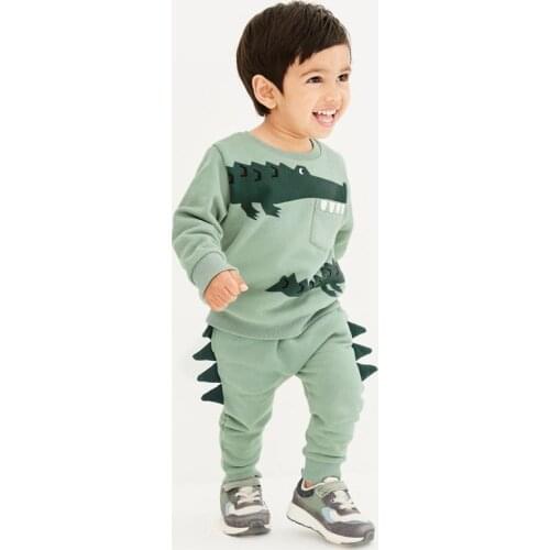 2021 Spring Autumn Baby Boy Girl Sweater Kids Clothes Sports Suit Children Clothing Kids Fleece Cartoon Design For 2-7 Years