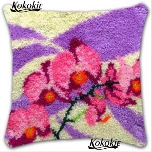 Crocheting Rug pillowcase latch hook flowers mat pillow cross stitch kits embroidery needlework sets diy rug carpet Cushion Mat