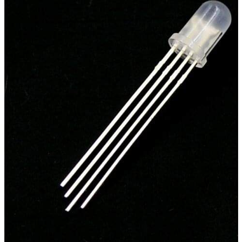 100pcs/lot 5mm RGB LED Common Cathode 4 Pins Tri-Color Emitting Diodes f5 RGB Diffused