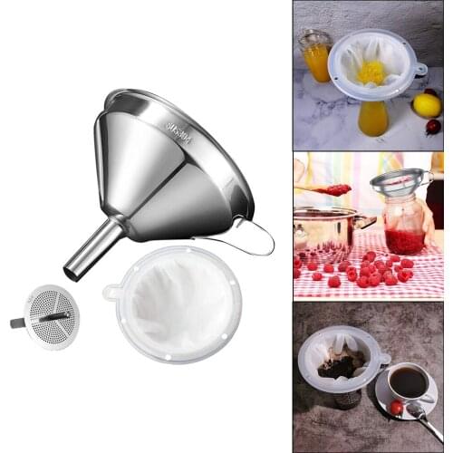13cm Kitchen Stainless Steel Funnel Wine Filter for Transferring Fluid