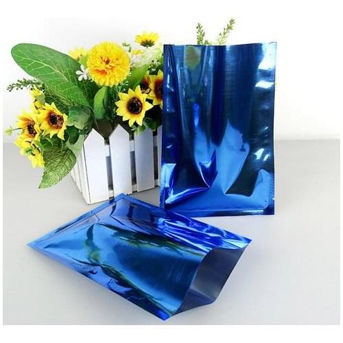 200pcs/lot 10*15cm Blue aluminium foil flat bag-open sealing milk powder/pistachios nut packing ping pocket, food sack