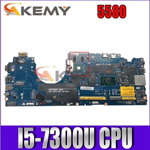 Akemy CN-0DDVMC DDVMC FOR Dell Latitude 5580 Laptop Motherboard CDM80 LA-E092P I5-7300U CPU Mainboard NOTEBOOK PC 100%tested