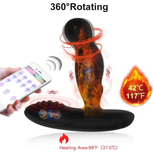 Anal Vibrator For Men App Control 360°rotation Heating Buttplug Male Anal Plug Sex Toy 100%Waterproof Prostate Massage Stimulato