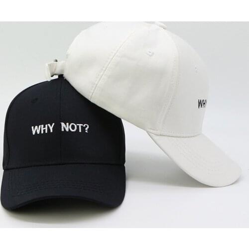 Letter WHY NOT Snapback Baseball Cap Hip Hop Hat For Men Women Dad Gorras Boy Girls Cotton Black pink White Fitted Hat Bone Caps