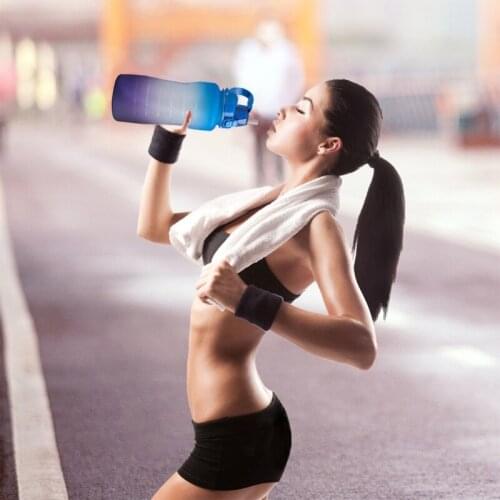 2.0/3.8 Liters Water Bottle - BPA-free Large Inspirational Sports Water Bottle Leak-proof Frosted Tritan